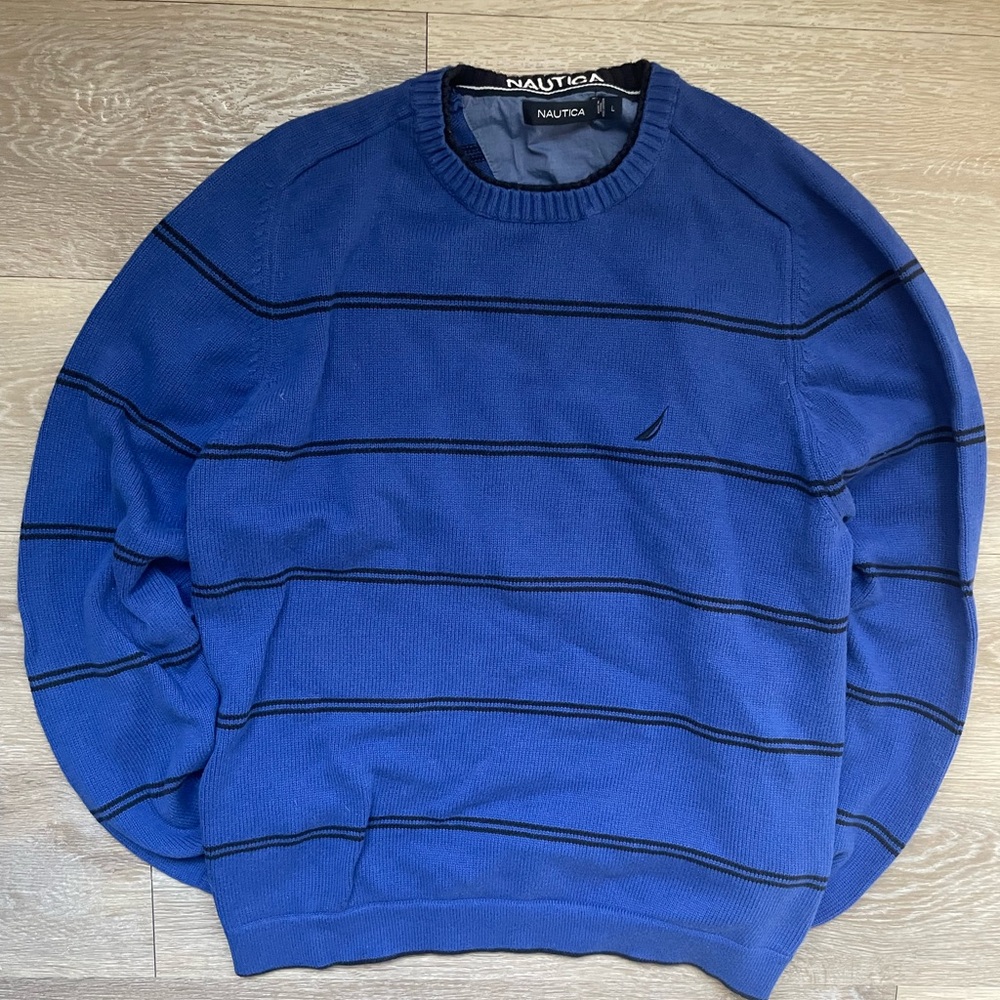 SOLD Vintage Y2K Nautica Blue Cotton Crewneck Sweater